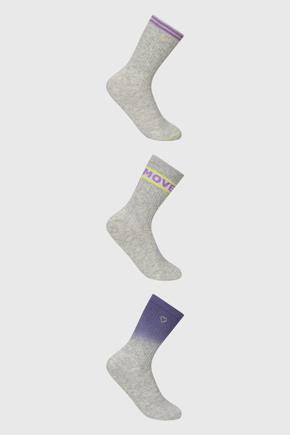 Calcetín Mujer Tripack Morado