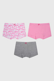 Calzón Niña Tripack Tipo Short Rosado