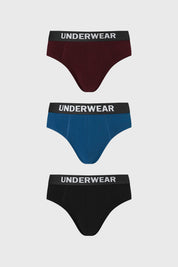 Boxer Hombre Tripack Liso Azul