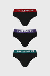 Boxer Hombre Tripack Liso Negro