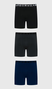 Boxer Hombre Tripack Negro