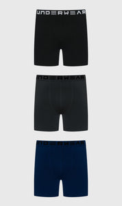 Boxer Hombre Tripack Negro