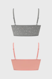 Sostén Niña Bipack Peto Colores Lisos Gris