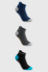 Calceta Deportiva Hombre Tripack Azul