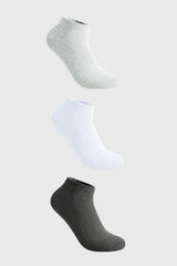 Calceta Deportiva Hombre Tripack Gris Claro