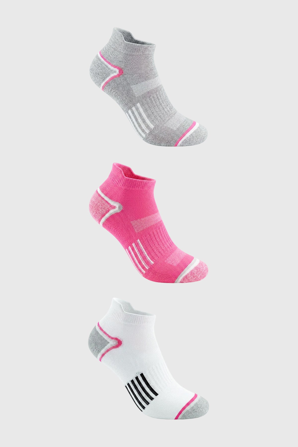 Calceta Deportiva Mujer Tripack Rosado