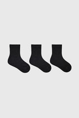 Calcetín Niño Tripack Unisex Negro