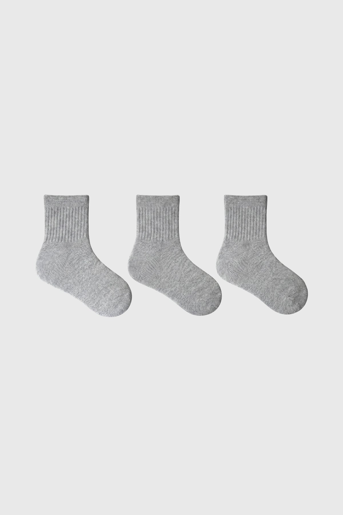 Calcetín Niño Tripack Unisex Gris Melange