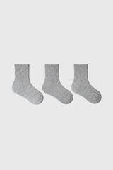 Calcetín Niño Tripack Unisex Gris Melange