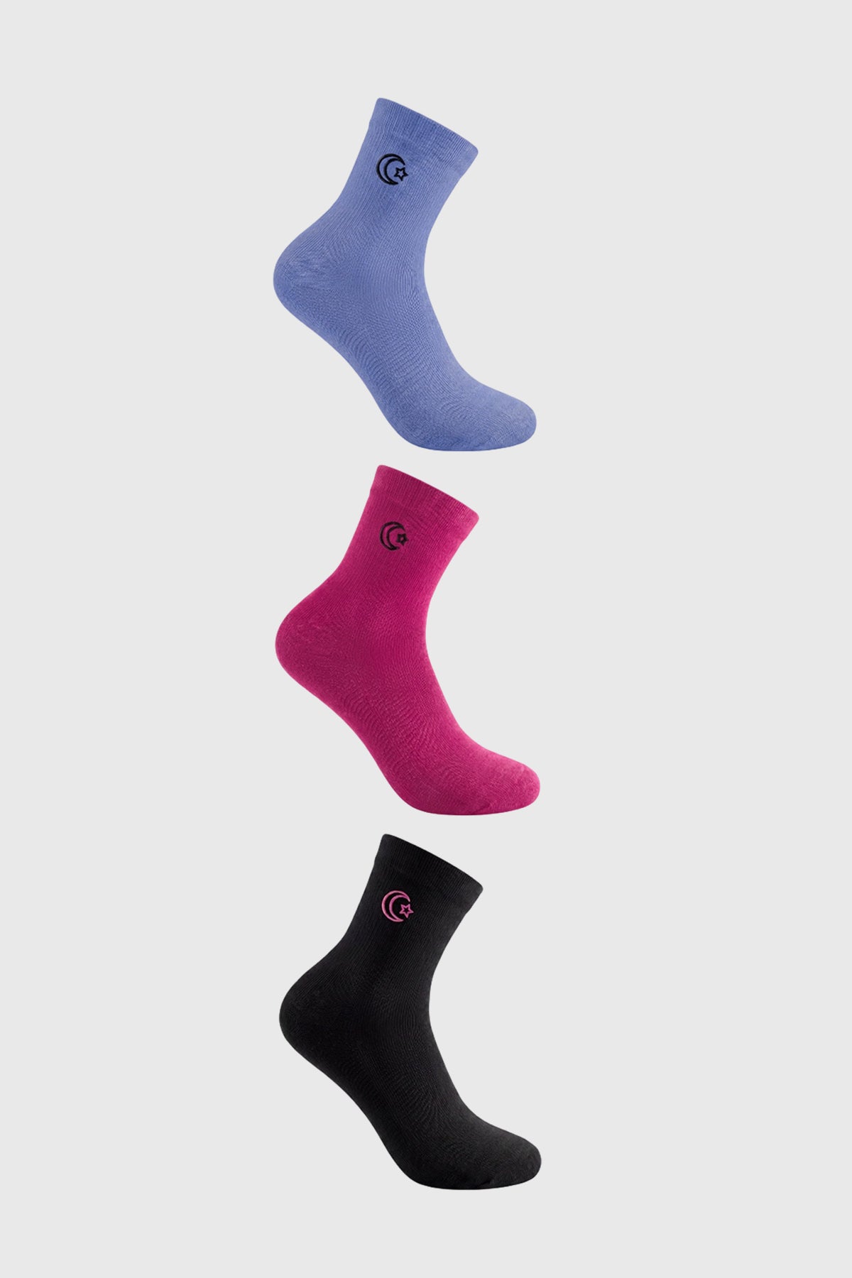 Calcetín Mujer Tripack Fucsia