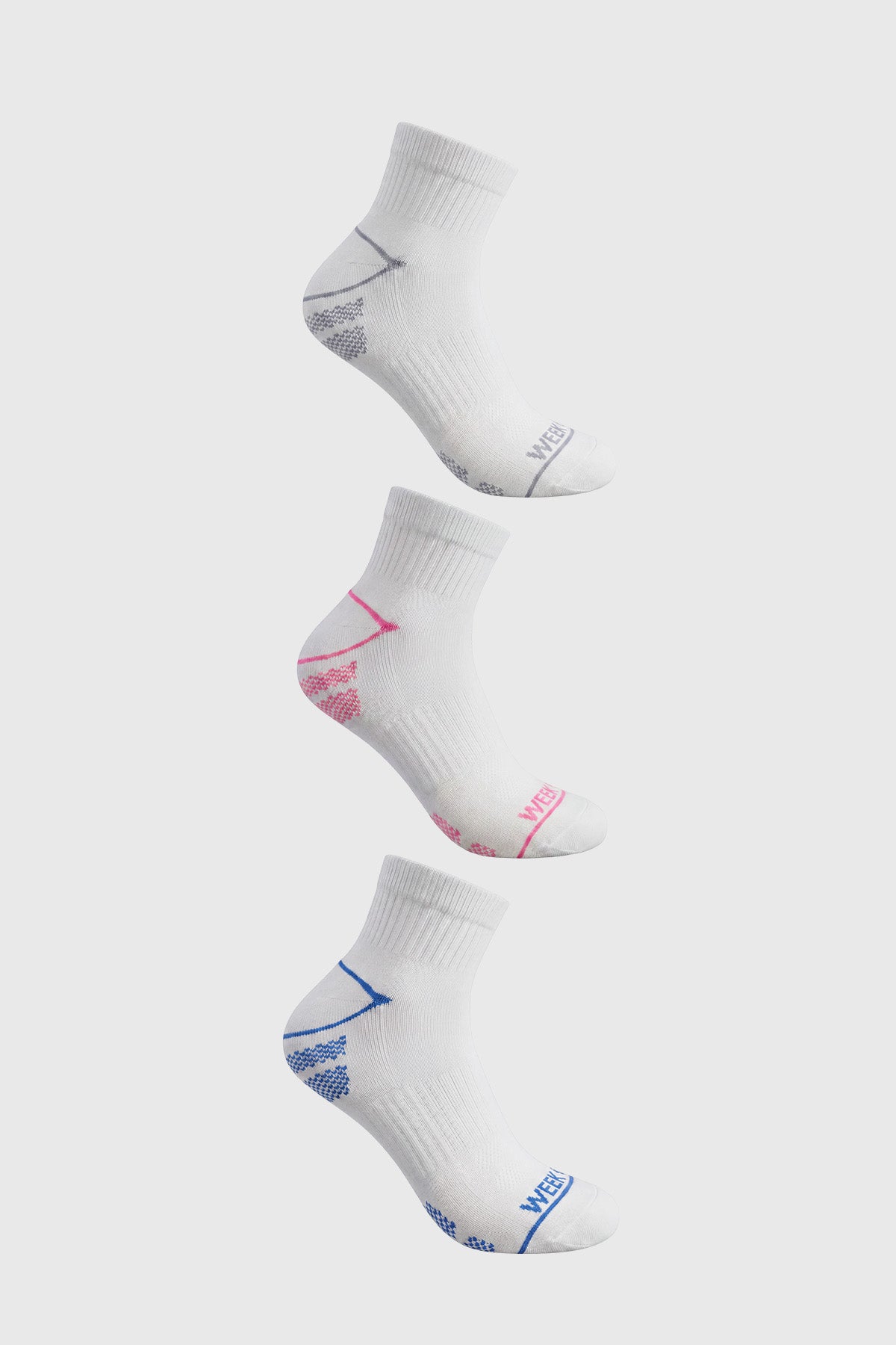 Calceta Deportiva Mujer Tripack Blanco