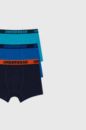 Boxer Niño Tripack Azul