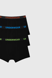 Boxer Niño Tripack Negro
