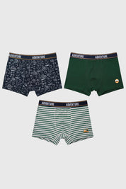 Boxer Niño Tripack Verde