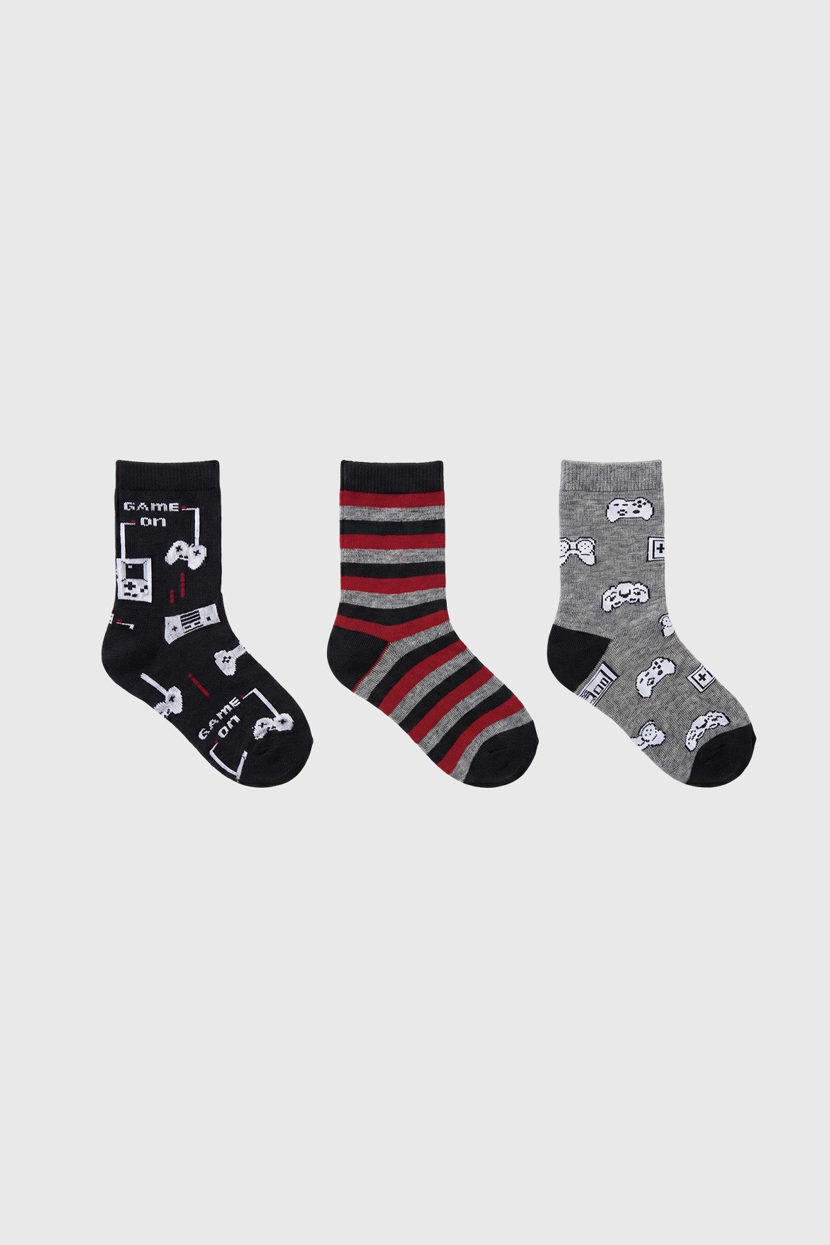 Calcetín Niño Tripack Gris Oscuro