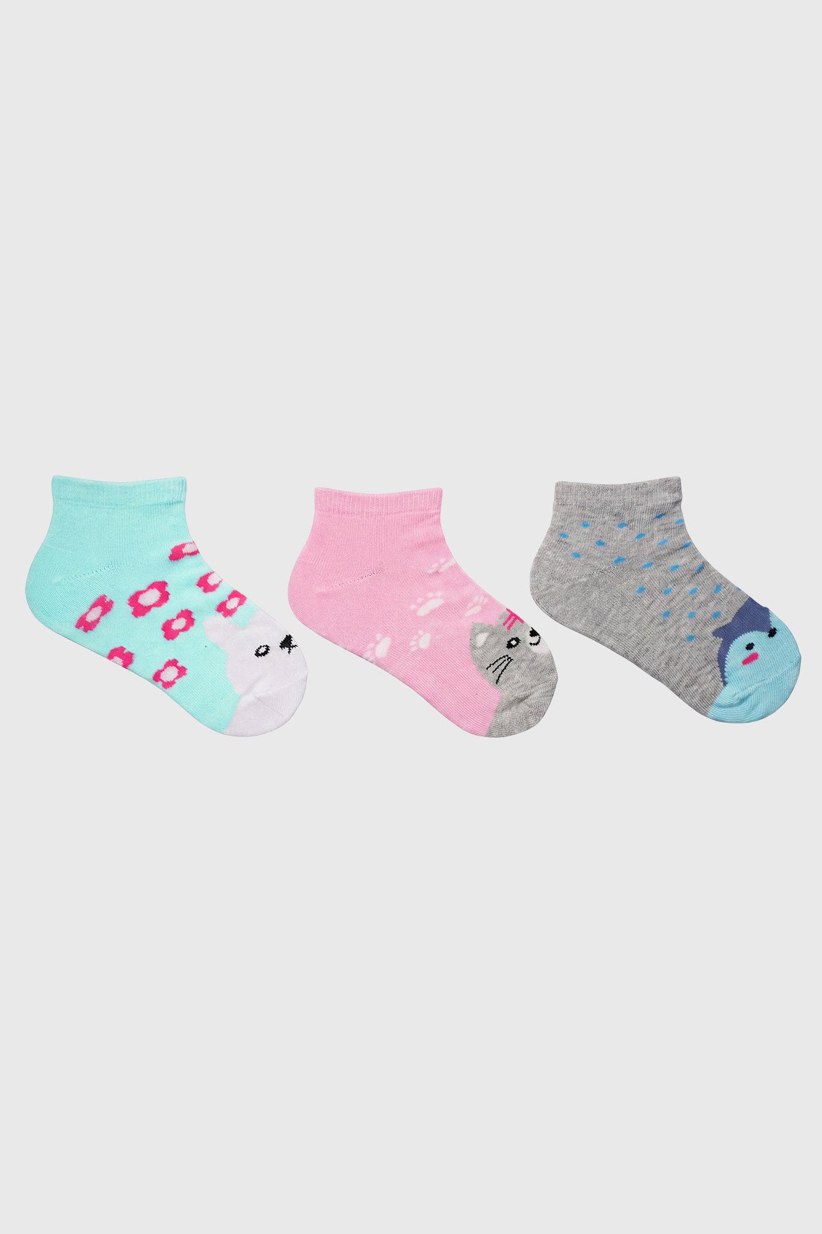 Calceta Deportiva Niña Tripack Celeste