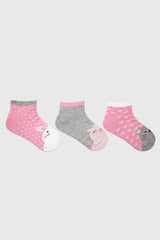 Calceta Deportiva Niña Tripack Gris Claro