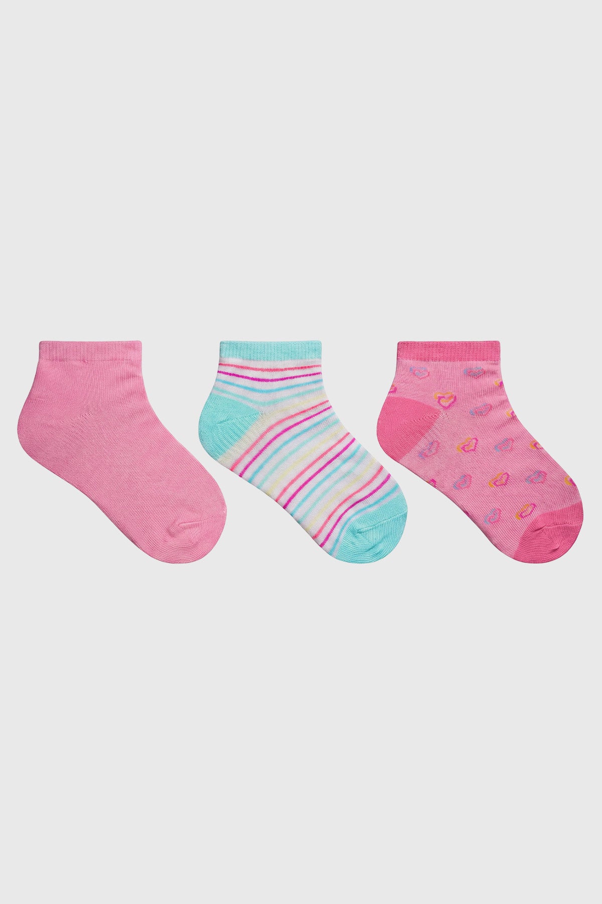 Calceta Deportiva Niña Tripack Fucsia