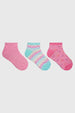 Calceta Deportiva Niña Tripack Fucsia