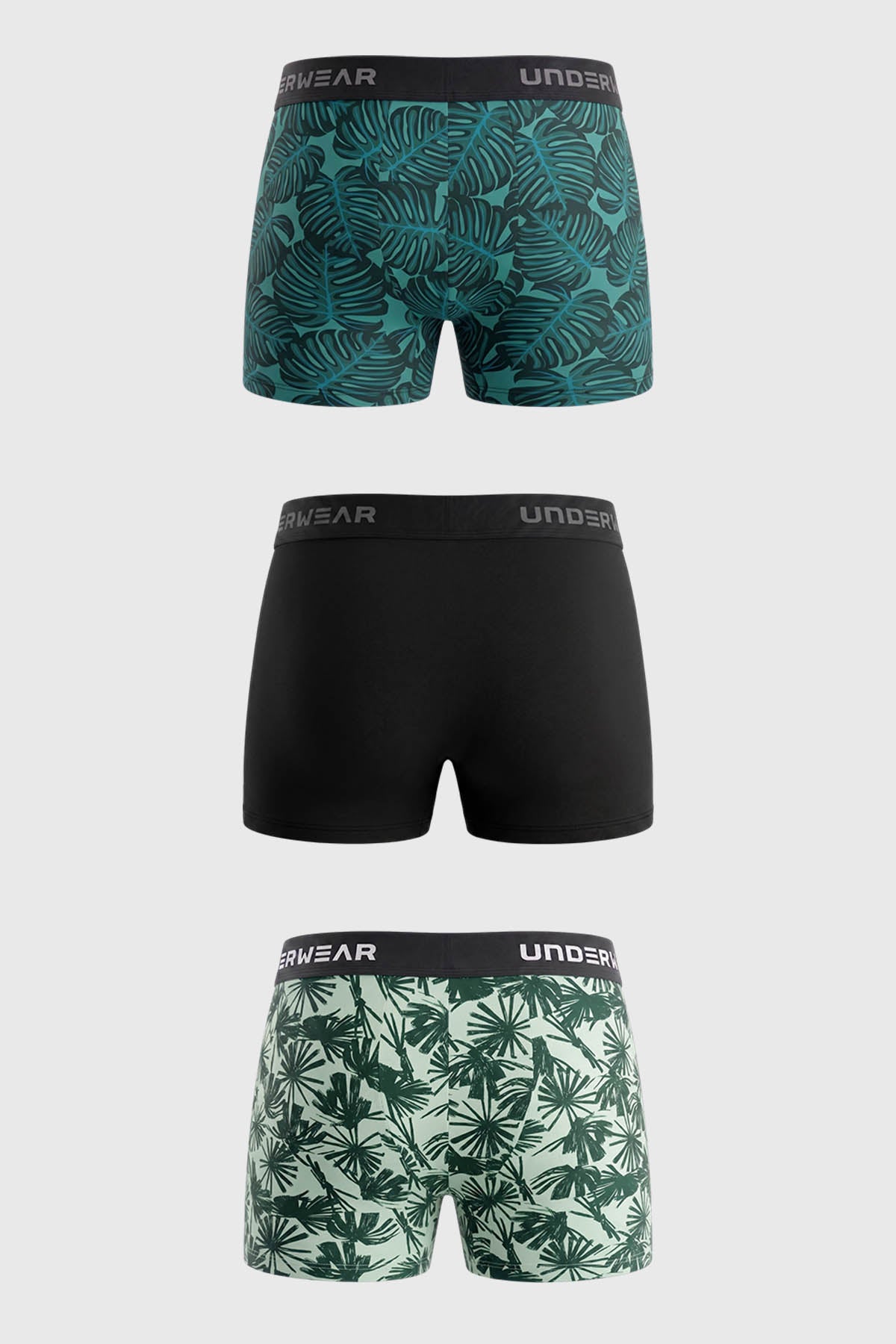 Boxer Tripack Liso Print Hombre Verde