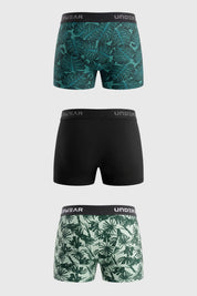 Boxer Tripack Liso Print Hombre Verde