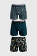 Boxer Hombre Tripack Liso Print Turquesa