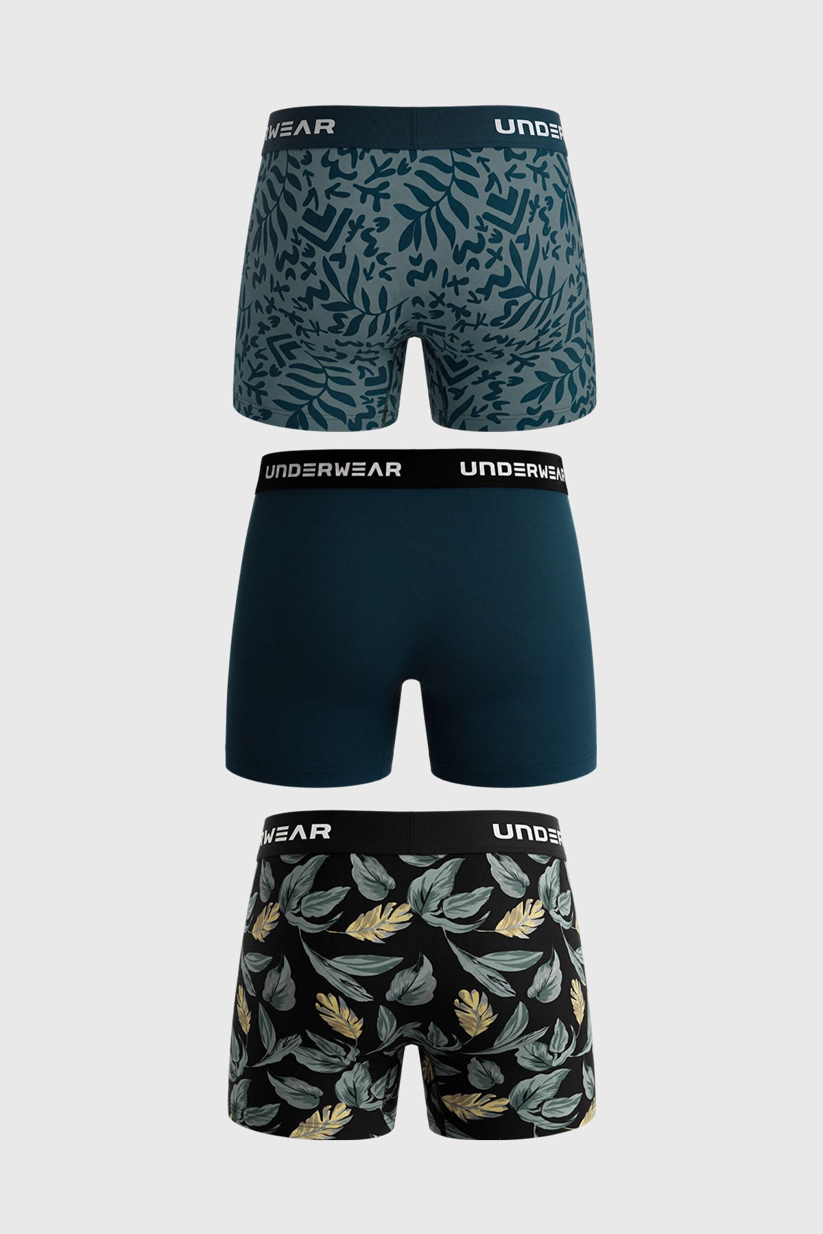 Boxer Hombre Tripack Liso Print Turquesa