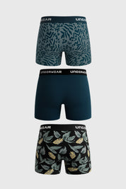 Boxer Hombre Tripack Liso Print Turquesa