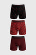 Boxer Hombre Tripack Liso Print Burdeo