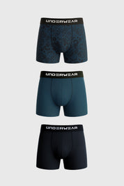 Boxer Hombre Tripack Lisos Turquesa