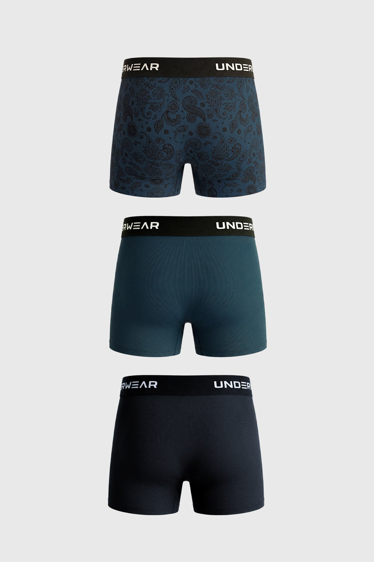 Boxer Hombre Tripack Lisos Turquesa