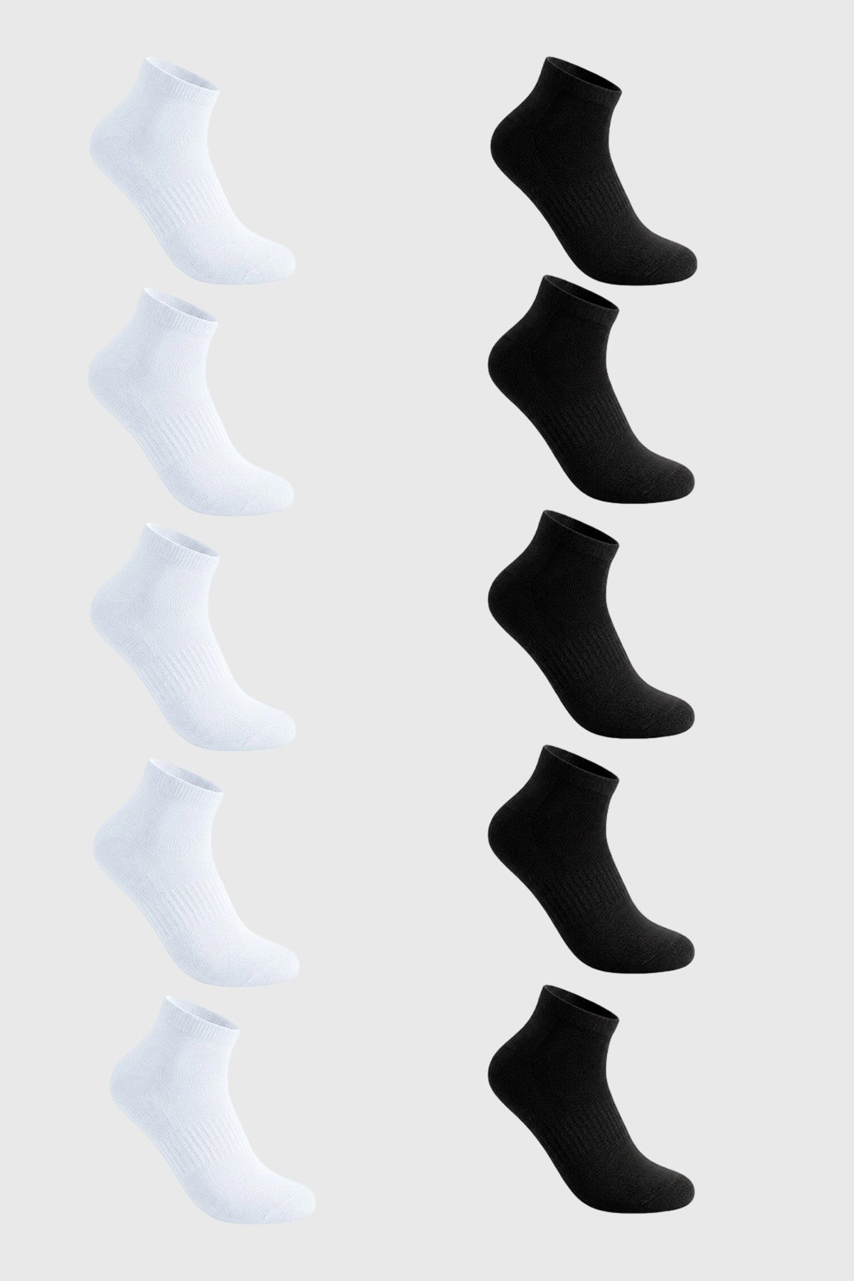 Calceta Deportiva Hombre Pack10 Negro / Blanco
