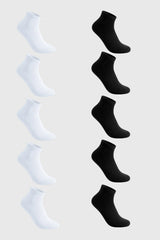 Calceta Deportiva Hombre Pack10 Negro / Blanco
