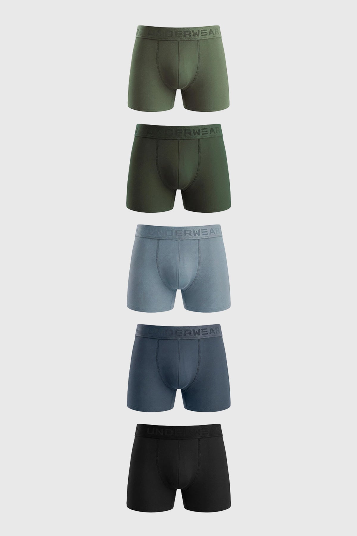 Boxer Hombre Pack5 Verde Militar