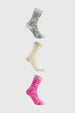Calcetín Mujer Tripack Fucsia