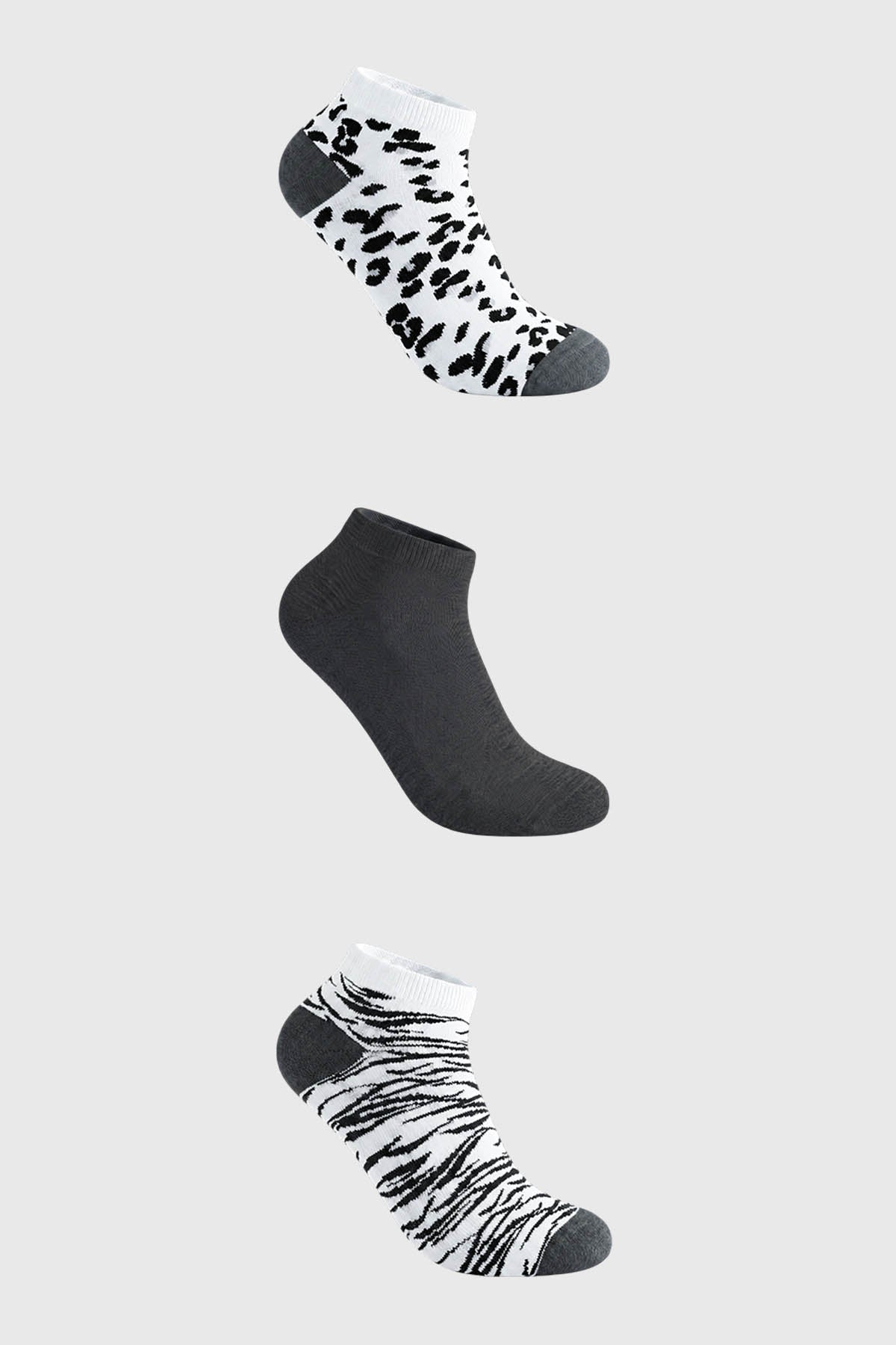 Calceta Deportiva Pack3 Mujer Gris