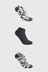 Calceta Deportiva Pack3 Mujer Gris