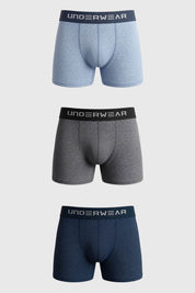 Boxer Medio Pack3 Hombre Azul