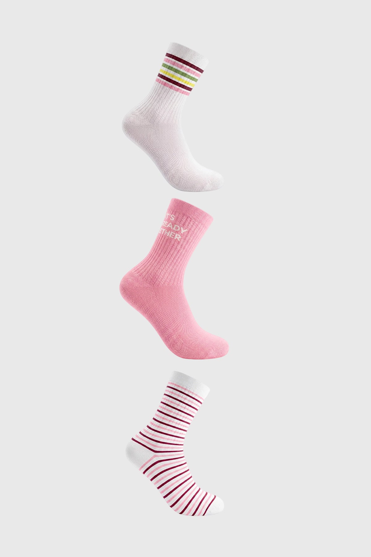 Calcetín Mujer Tripack Rosado
