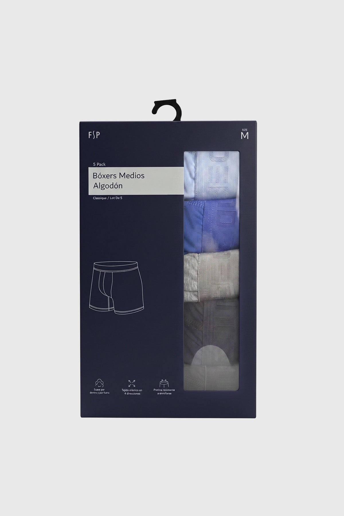 Boxer Pack5 Hombre Azul