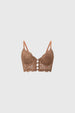 Sostén Mujer Corset Detalle Cruce Medio Café Claro