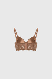 Sostén Mujer Corset Detalle Cruce Medio Café Claro
