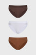 Calzón Mujer Tripack Bikini Café Oscuro