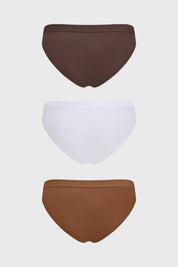 Calzón Mujer Tripack Bikini Café Oscuro