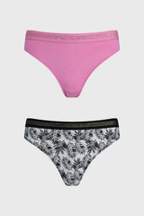 Calzón Mujer Bipack Colaless Full Print Negro
