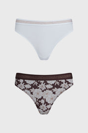 Calzón Mujer Bipack Colaless Full Print Café Oscuro
