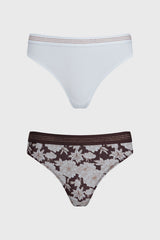 Calzón Mujer Bipack Colaless Full Print Café Oscuro
