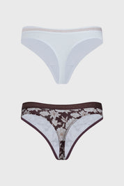 Calzón Mujer Bipack Colaless Full Print Café Oscuro