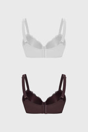 Sostén Mujer Bipack Detalle Encaje Café Oscuro