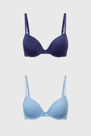 Sostén Mujer Bipack Básico Celeste